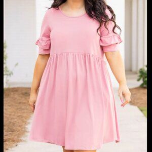Chic Soul Babydoll Flounce Sleeve Dress